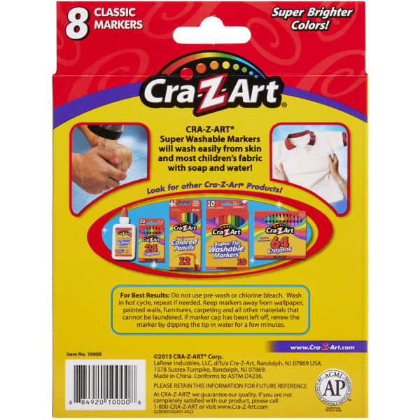 Фото - Набір маркерів Cra-Z-Art Super Washable 8 шт. (10000CRA)