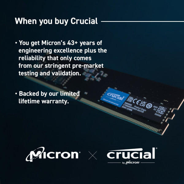 Фото - Память DDR Crucial Micron 8GB DDR5-4800 (CT8G48C40U5)