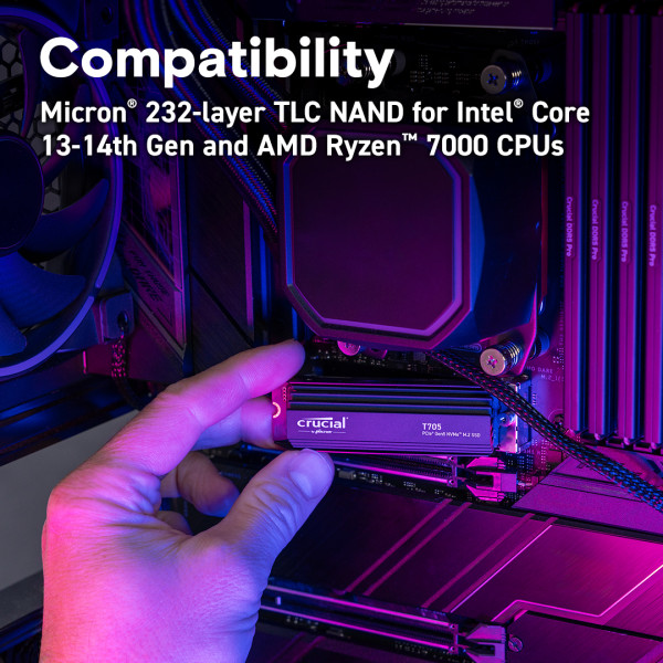 Фото - SSD-накопитель внутренний Crucial Micron SSD T705 1TB PCie 5.0 NVMe w/Heatsink (CT1000T705SSD5)