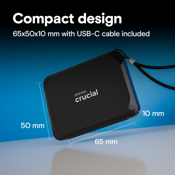 Фото - SSD-накопичувач зовнішній Crucial Micron Port. X9 1TB Black (CT1000X9SSD9)