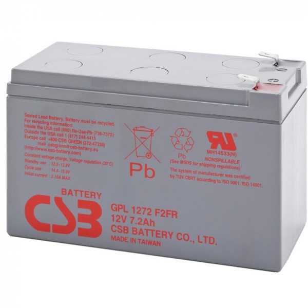 Фото - Аккумулятор для ИБП CSB 12V 7.2 AH (GPL1272F2)