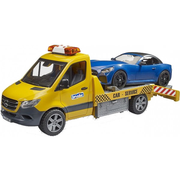 Фото - Наземна спецтехніка BRUDER MB Sprinter евакуатор з родстером (02675)
