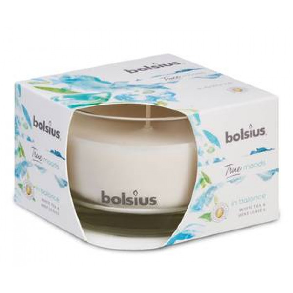 Фото - Свеча стекло Bolsius ароматическая 63/90 in balance (Белый чай и листья мяты) (170413)