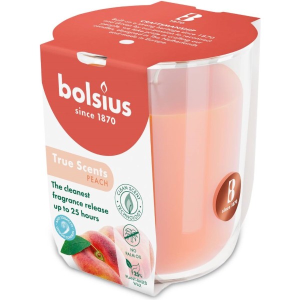 Фото - Свеча стекло Bolsius TRUE SCENTS 80/73 Персик (930380)