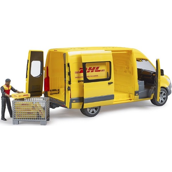 Фото - Наземна спецтехніка BRUDER MB Sprinter кур'єр DHL з фігуркою (02671)
