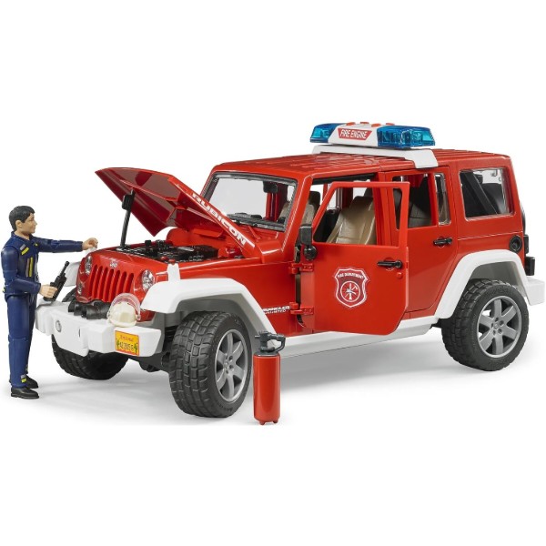 Фото - Наземная спецтехника BRUDER Пожарный джип Wrangler Unlimited Rubiconс фигуркой пожарного, М1:16 (02528)