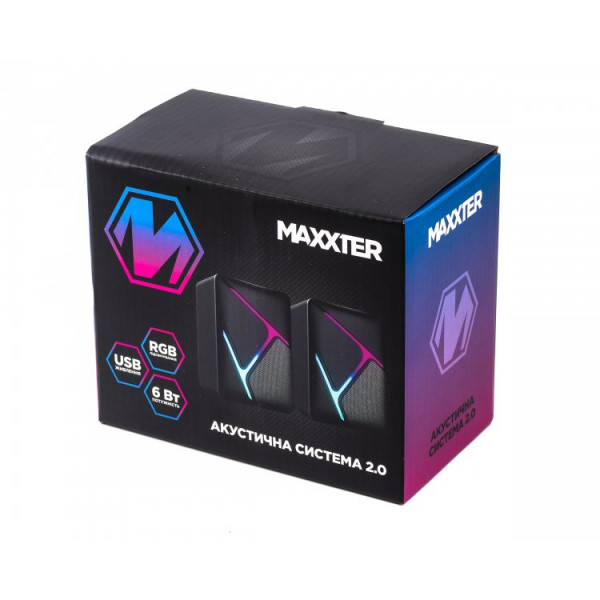 Фото - Комп'ютерна акустика компактна 2.0 Maxxter CSP-U004RGB