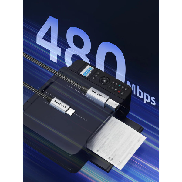 Фото - Кабель USB Type-C - USB Type-B 
 Cabletime USB 2.0 Type-C (M) - B Print 2 м (CA16L)