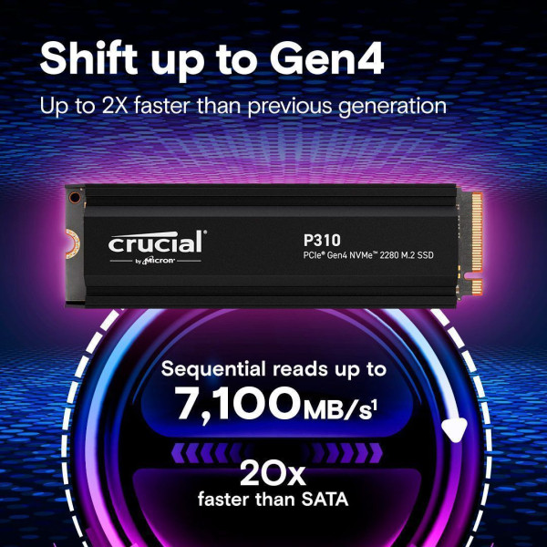 Фото - SSD-накопитель внутренний Crucial Micron M.2 1TB PCIe 4.0 P310 (CT1000P310SSD5)