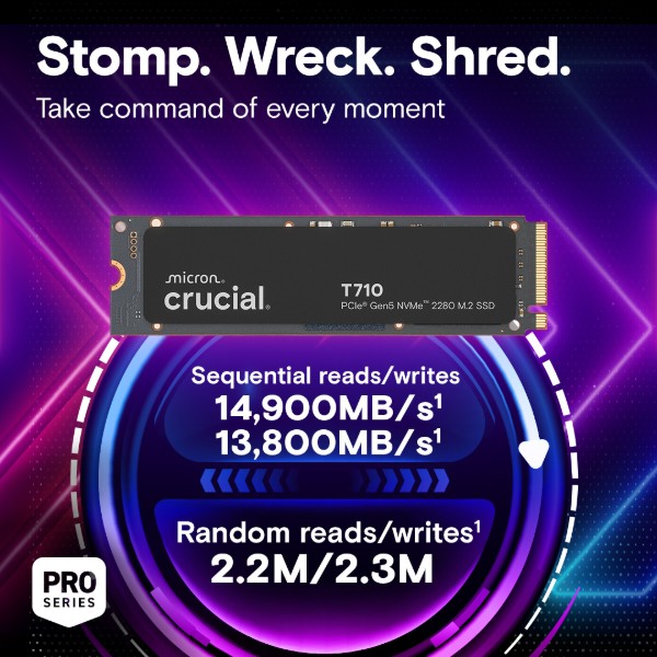 Фото - SSD-накопитель внутренний Crucial Micron M.2 1TB PCIe 5.0 T710 (CT1000T710SSD8)