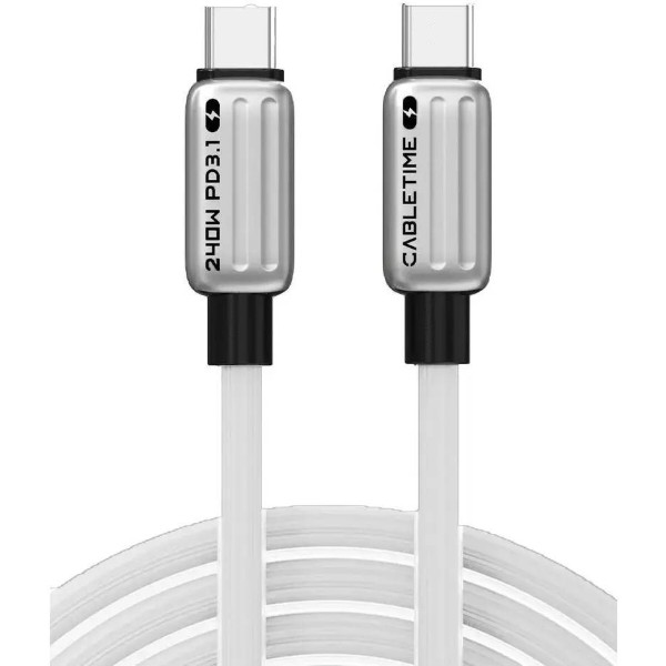 Фото - Кабель Cabletime USB Type-C - USB Type-C (M/M) PD 240W 2 м White (CU07L)