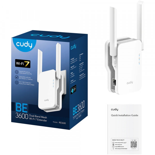 Фото - Підсилювач бездротового сигнала Cudy RE3600