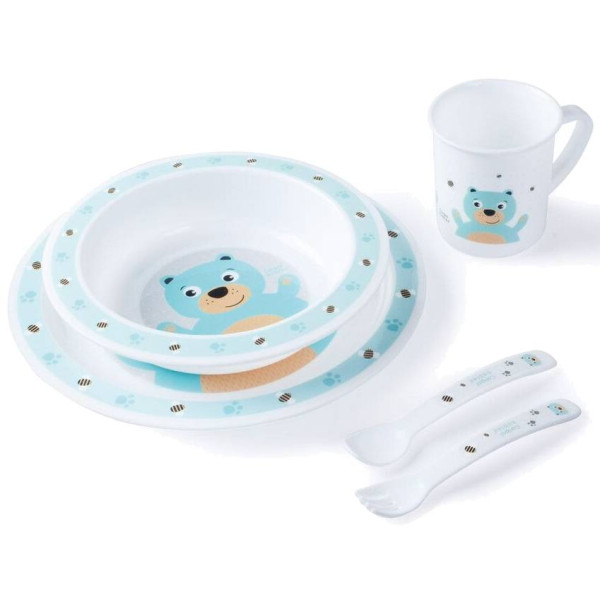 Фото - Набір дитячий Canpol babies пластиковий столовий Cute Animals - ведмежатко (4/401_tur)