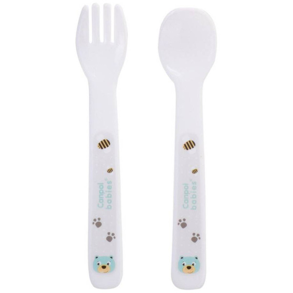 Фото - Набір дитячий Canpol babies пластиковий столовий Cute Animals - ведмежатко (4/401_tur)