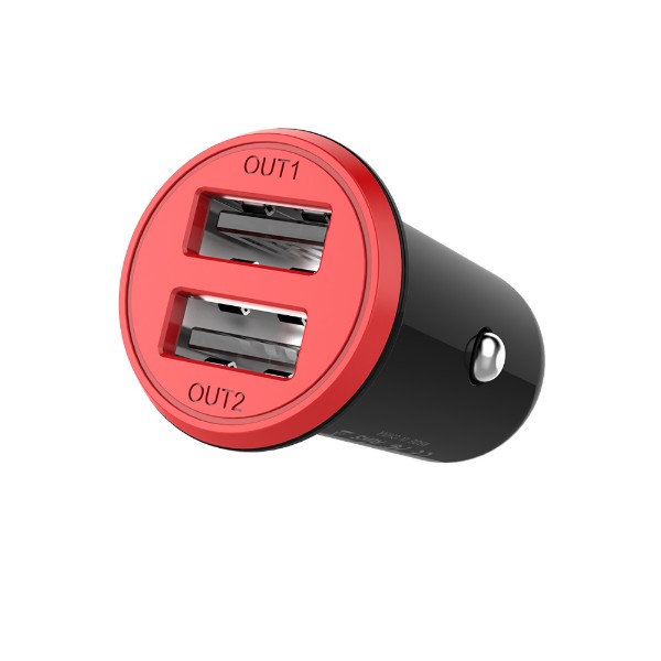 Фото - Автомобільний зарядний пристрій Colorway 2USB, 3.4A, 17W Red/Black (CW-CHA026-BK)