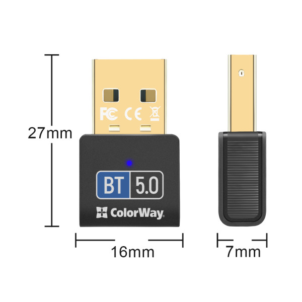 Фото - Адаптер мережі Bluetooth USB Colorway Bluetooth BT 5.0 (CW-AD-BT50)