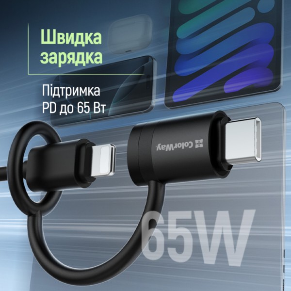 Фото - Адаптер Colorway USB-C To Lightning Black (CW-AD-CL2)