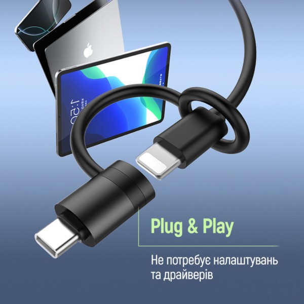 Фото - Адаптер Colorway USB-C To Lightning Black (CW-AD-CL2)