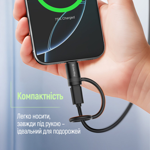 Фото - Перехідник Colorway Lightning To USB-C Black (CW-AD-LC)