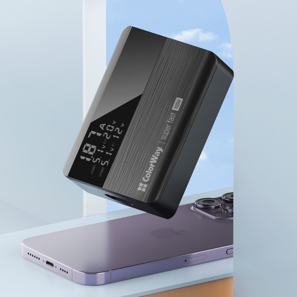 Фото - Сетевое зарядное устройство Colorway Power Delivery GaN (2USB-A + 2USB TYPE-C) (100W) Black (CW-CHS041PD-BK)