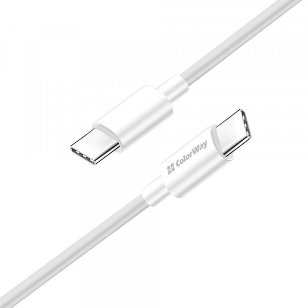 Фото - Кабель синхронізації даних Colorway Type-C 1m White (CW-CBPDCC058-WT)