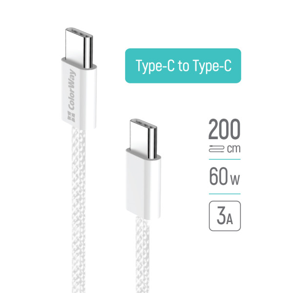 Фото - Кабель Colorway Type-C - Type-C 3.0А 2м Gray (CW-CBPDCC068-GR)