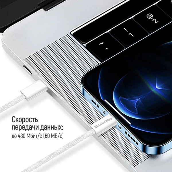 Фото - Кабель Colorway Type-C - Type-C 3.0А 2м Gray (CW-CBPDCC068-GR)