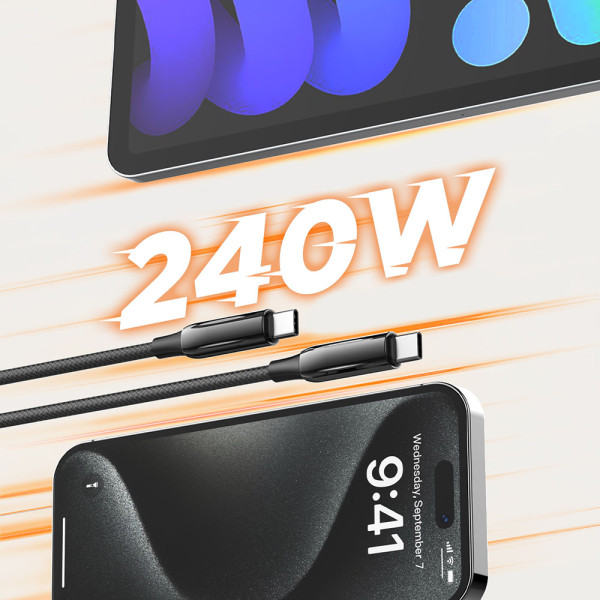 Фото - Кабель Colorway Type-C - Type-C (PVC+Aluminum Alloy) (PD Fast Charging 240W) 5А 2м Black (CW-CBPDCC070-BK)