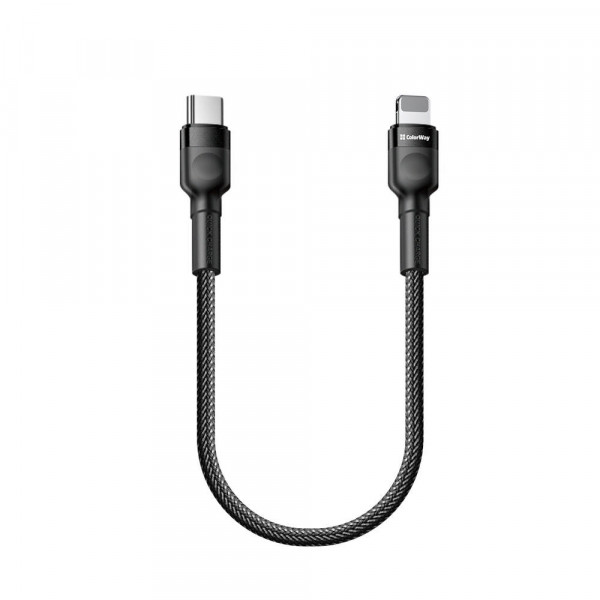 Фото - Кабель Colorway Type-C - Lightning PD Fast Charging 20W 3.0А 30 cm Black (CW-CBPDCL054-BK)