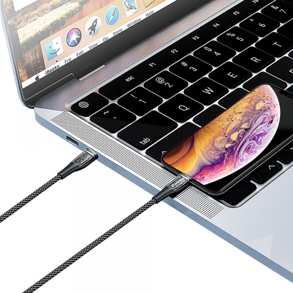 Фото - Кабель Colorway USB-C-Lightning transparent head PD Fast Charging 27W 3.0А, 1.2m Black (CW-CBPDCL057-BK)