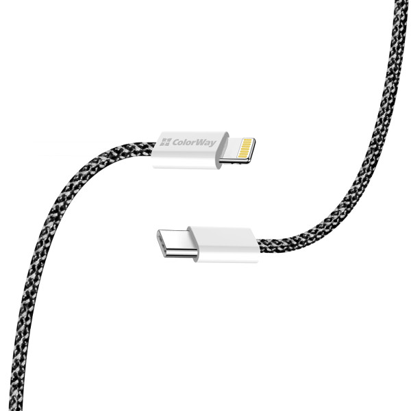 Фото - Кабель Colorway Type-C - Apple Lightning 2м Black (CW-CBPDCL068-BK)