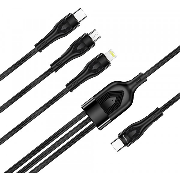 Фото - Кабель синхронизации данных Colorway Type-C - 3в1 (Lightning+MicroUSB+Type-C) 3.0A PD60W data 1.2м черный (CW-CBPDU3060-BK)