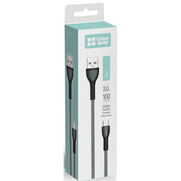Фото - Кабель Colorway USB - Type-C 3А 1 m Grey (CW-CBUC041-GR)