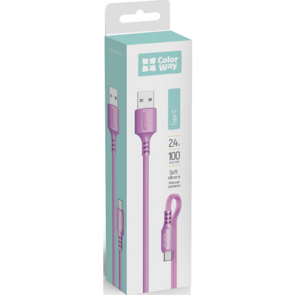 Фото - Кабель Colorway USB - Type-C 2.4А 1 m (CW-CBUC044-PU)