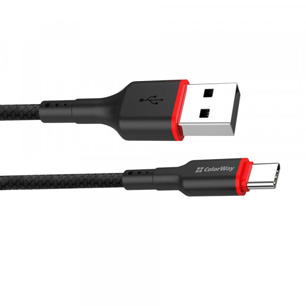 Фото - Кабель синхронізації даних Colorway USB - Type-C 4А 1m (CW-CBUC064-BK)