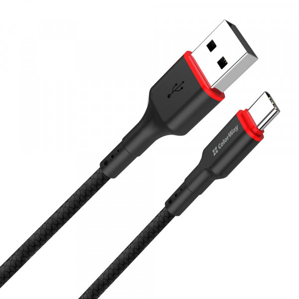 Фото - Кабель синхронізації даних Colorway USB - Type-C 4А 1m (CW-CBUC064-BK)