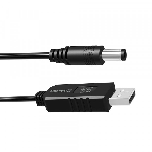Фото - Кабель USB - DC Colorway 9V USB-DC 5.5х2.5mm 1m (CW-CBUD066-BK)