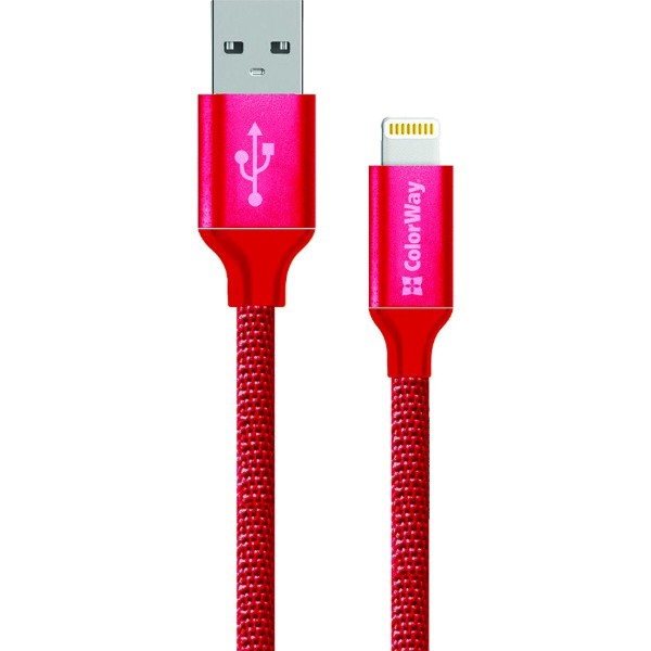 Фото - Кабель Colorway USB-Lihgtning 1m Red (CW-CBUL004-RD)