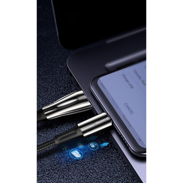 Фото - Кабель Colorway USB - Apple Lightning Zinc Alloy + Led 2.4А 1 м Black (CW-CBUL035-BK)