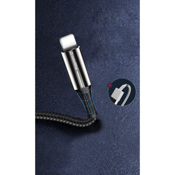 Фото - Кабель Colorway USB - Apple Lightning Zinc Alloy + Led 2.4А 1 м Black (CW-CBUL035-BK)