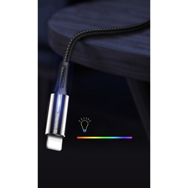 Фото - Кабель Colorway USB - Apple Lightning Zinc Alloy + Led 2.4А 1 м Black (CW-CBUL035-BK)