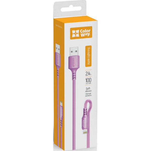 Фото - Кабель Colorway USB - Apple Lightning 2.4А 1 m (CW-CBUL044-PU)