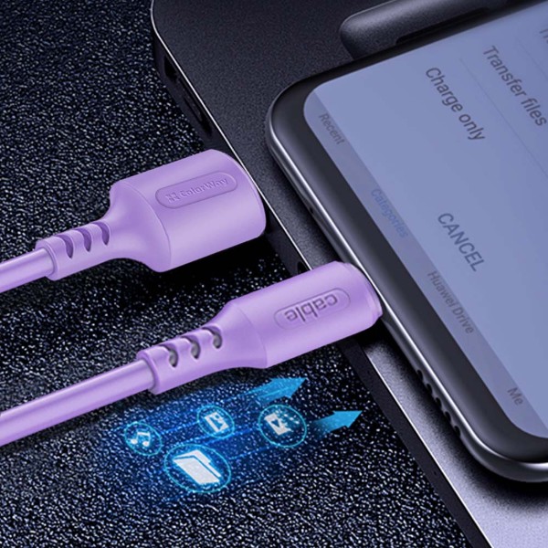 Фото - Кабель Colorway USB - Apple Lightning 2.4А 1 m (CW-CBUL044-PU)