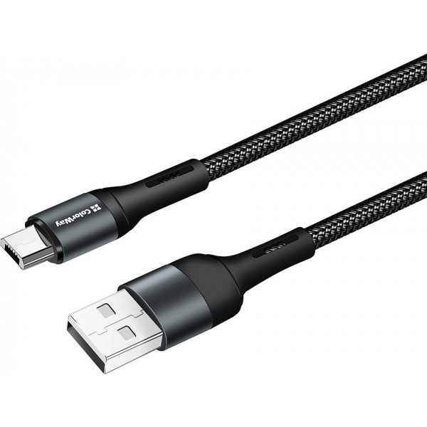 Фото - Кабель синхронізації даних Colorway USB - MicroUSB 2.4А 1 m (CW-CBUM045-BK)