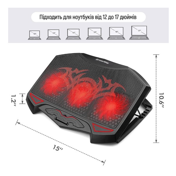 Фото - Підставка під ноутбук охолоджуюча Colorway Cooling Game Pro H1 (CW-CGPH1)