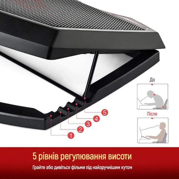 Фото - Підставка під ноутбук охолоджуюча Colorway Cooling Game Pro H1 (CW-CGPH1)