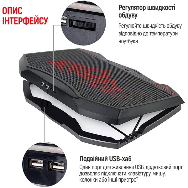 Фото - Підставка під ноутбук охолоджуюча Colorway Cooling Game Pro H1 (CW-CGPH1)