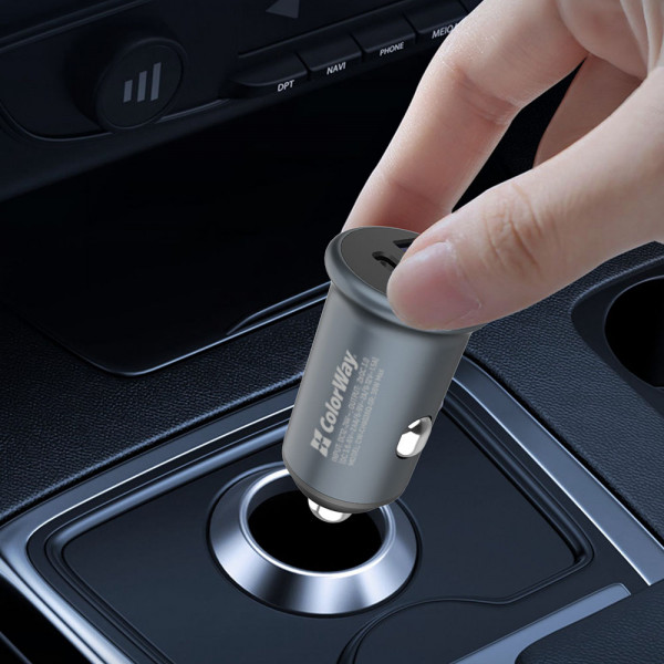 Фото - Автомобільний зарядний пристрій Colorway 2xUSB Quick Charge 3.0 36W Gray (CW-CHA036Q-GR)
