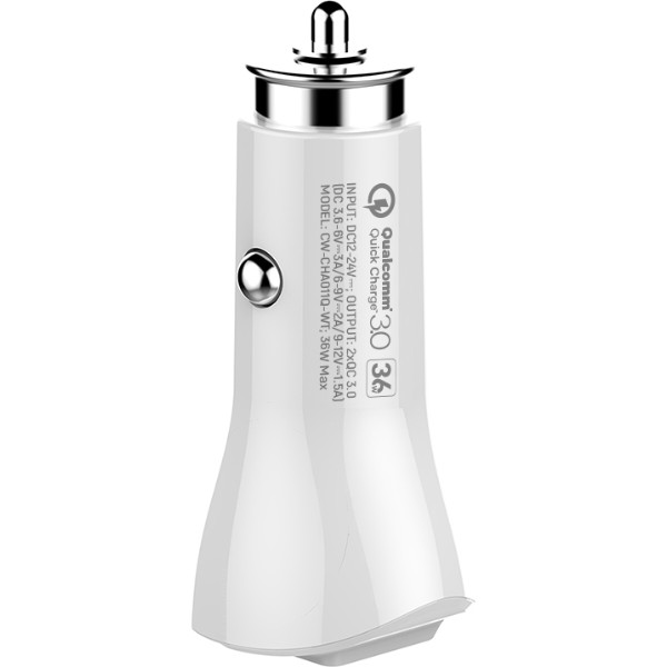 Фото - Автомобильное зарядное устройство Colorway Quick Charge 3.0 2USB 36 White (CW-CHA011Q-WT)