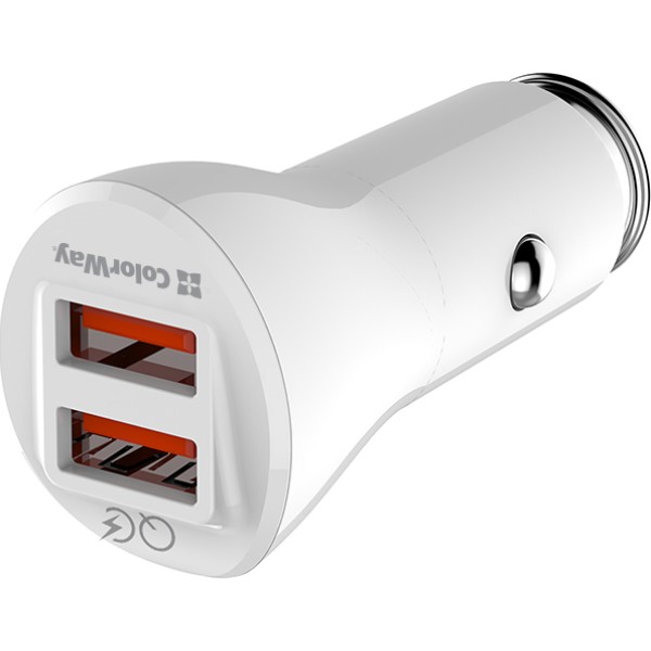 Фото - Автомобильное зарядное устройство Colorway Quick Charge 3.0 2USB 36 White (CW-CHA011Q-WT)